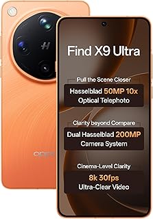 Oppo Find X9 Ultra(Canyon Orange,12+512GB) | Hasselblad Camera + 200MP Portrait | Snapdragon 8 Elite Gen 5 | 7050mAh Battery+100W SUPERVOOC | IP69 -with No Cost EMI/Additional Exchange Offers