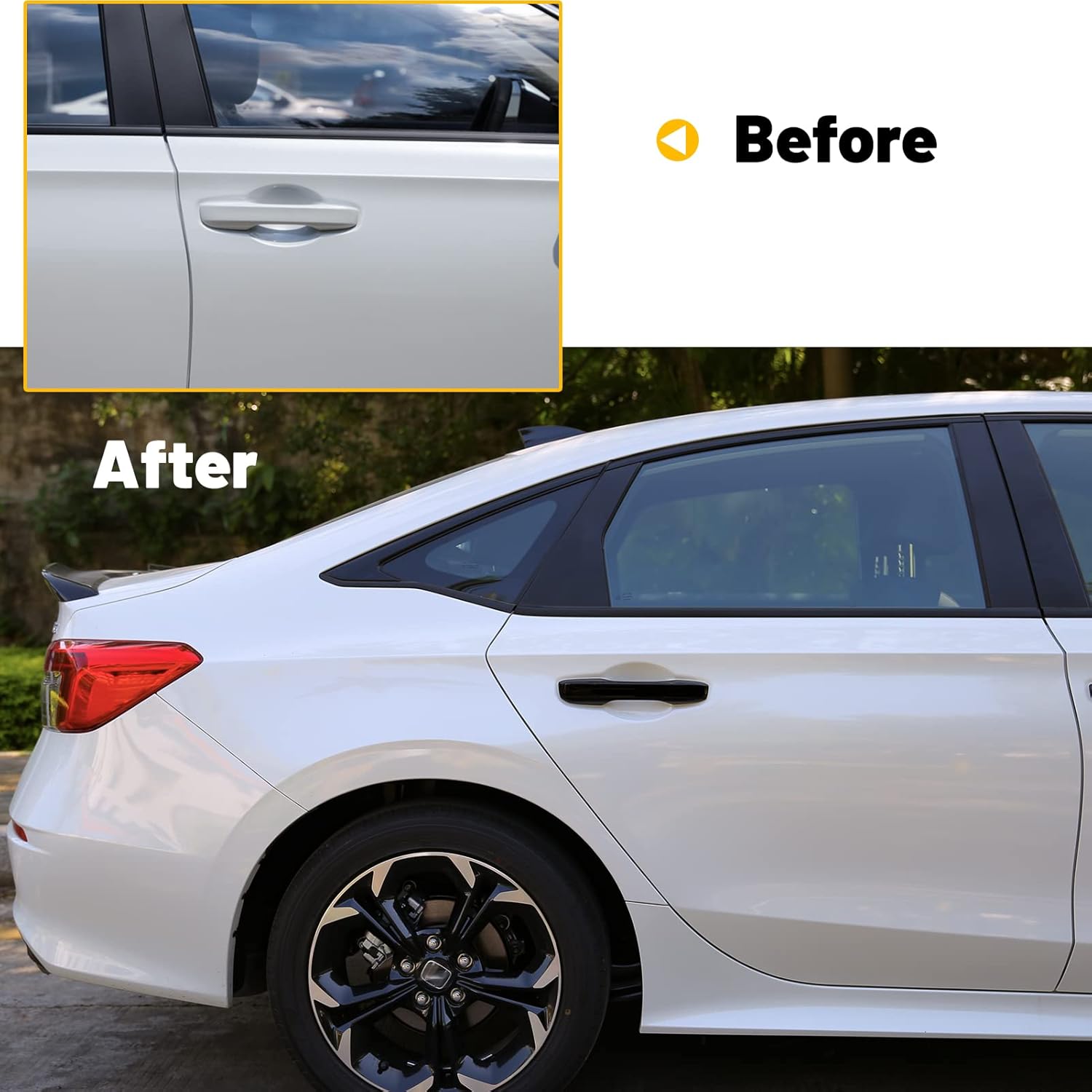 Thenice for 11th Gen Civic Door Handle Cover Snap-on No Tape Exterior Handle Protection Compatible with Honda Civic 2026 2025 2024 2023 2022 Accessories, Accord CR-V HR-V 2023-2026 -Piano Black