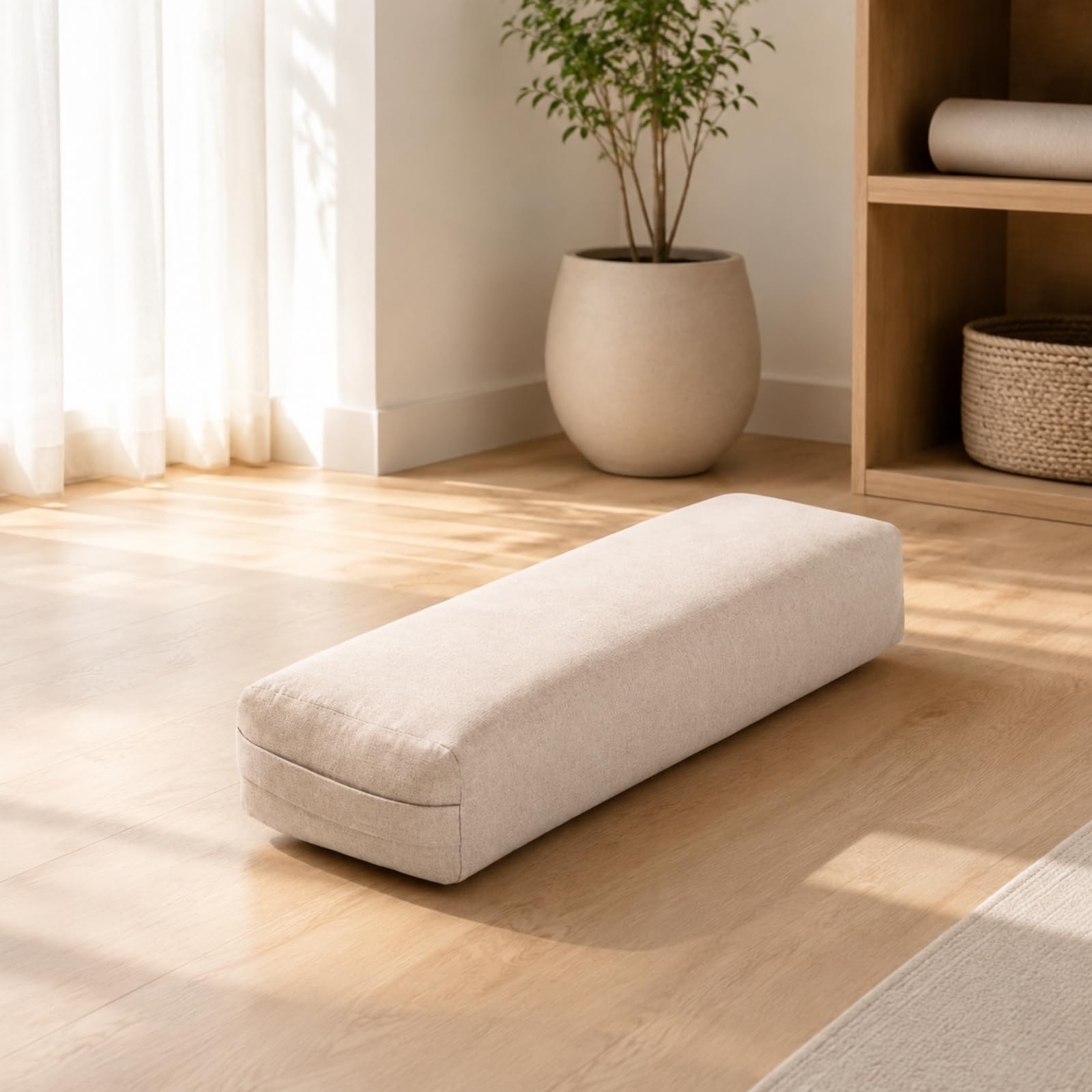 rockible Cojín Rectangular Estiramiento Estable | senfundable, Cojín Estiramiento Rectangular, para Gimnasio, Gris, 65cm