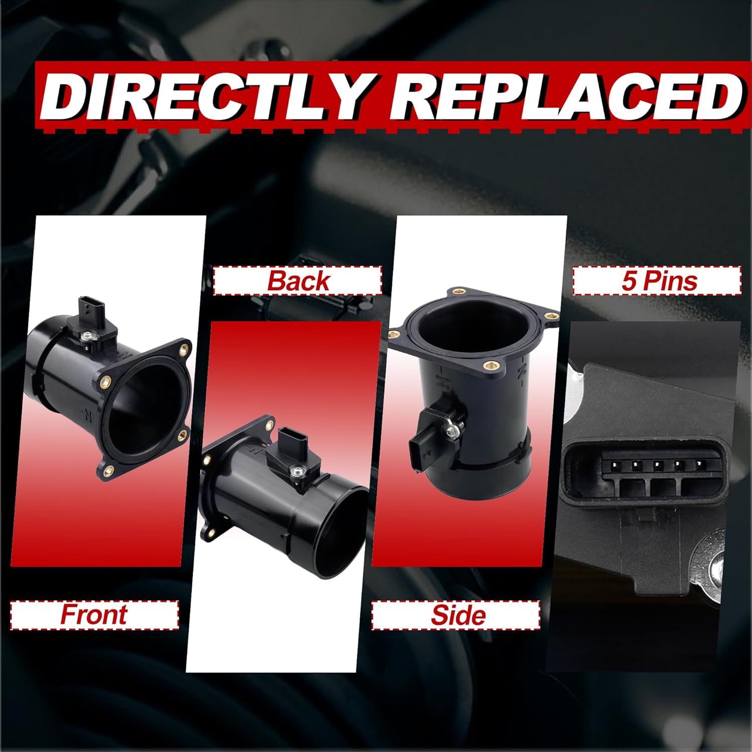 MAF Mass Air Flow Sensor Meter w/Housing 22680CA000 1580981 Compatible for Nissan Altima Maxima Murano Sentra Pathfinder Infiniti 2003-2009