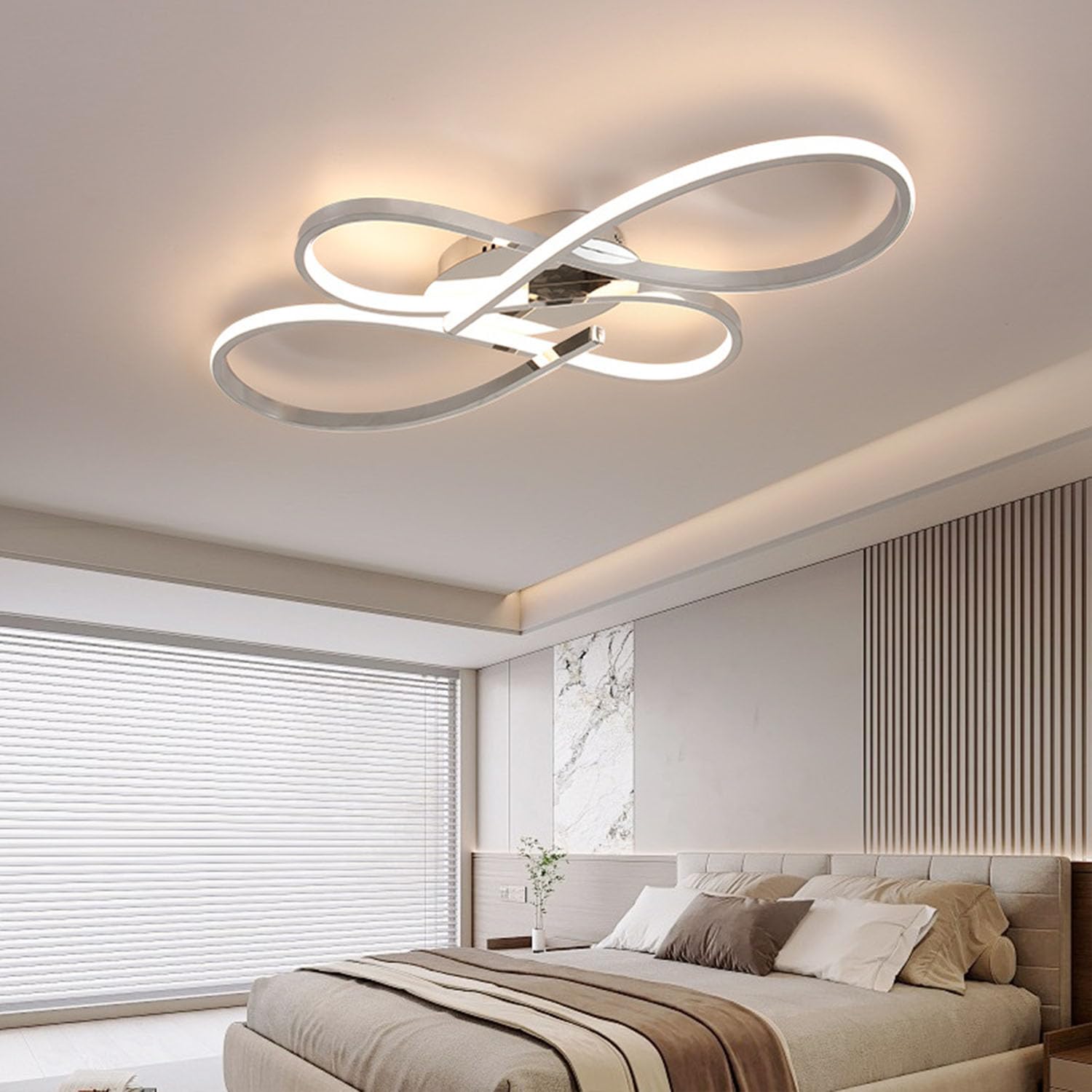 LED Ceiling Light Dimmable With Remote Control - Modern Design for Living Room, Bedroom, Children's Room, Dining (Chrome, 60 cm) — image 1