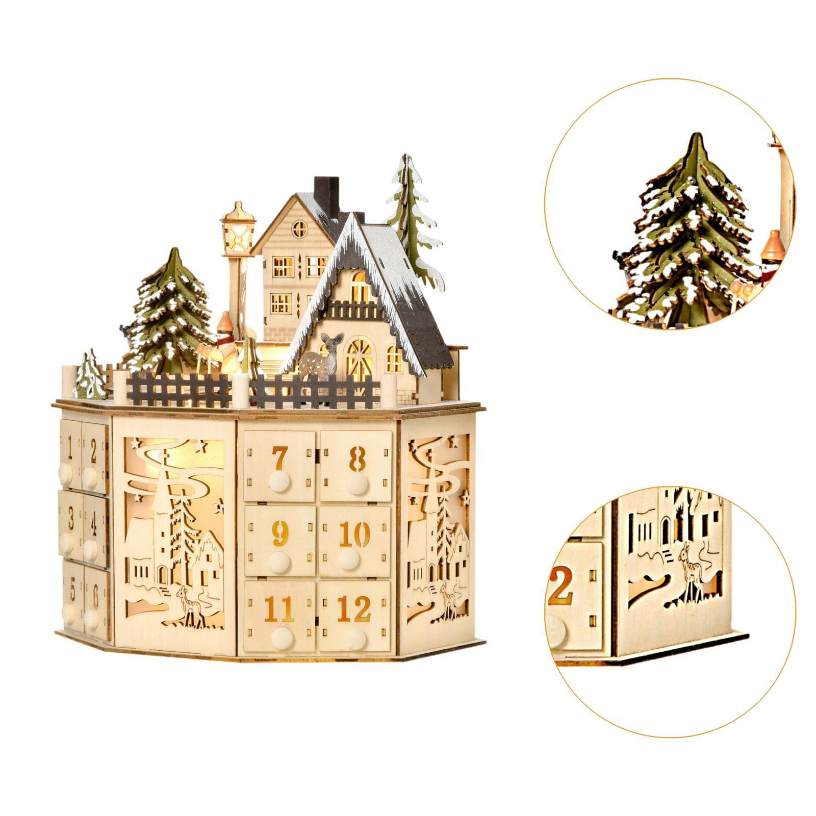 Weihnachts Adventskalender Aus Holz mit LED Beleuchtung – Die Perfekte Dekoration für Zuhause Und Partys