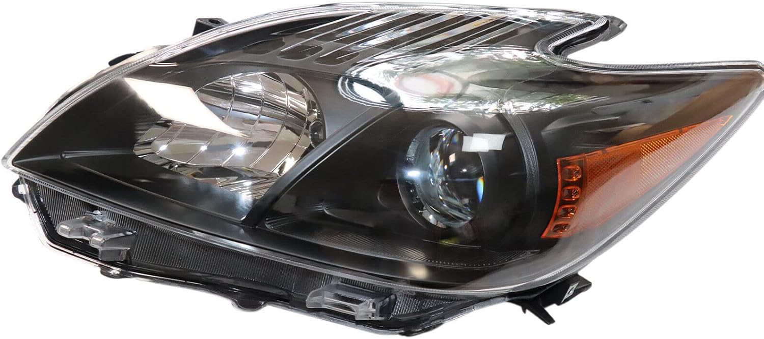 Halogen Model Headlights Headlamps FOR 2010-2011 For Toyota Prius Halogen Model Headlights Headlamps Lh & Rh Lamps,Black Shell Transparent Lens Assembly Driver & Passenger Side To Side Suit