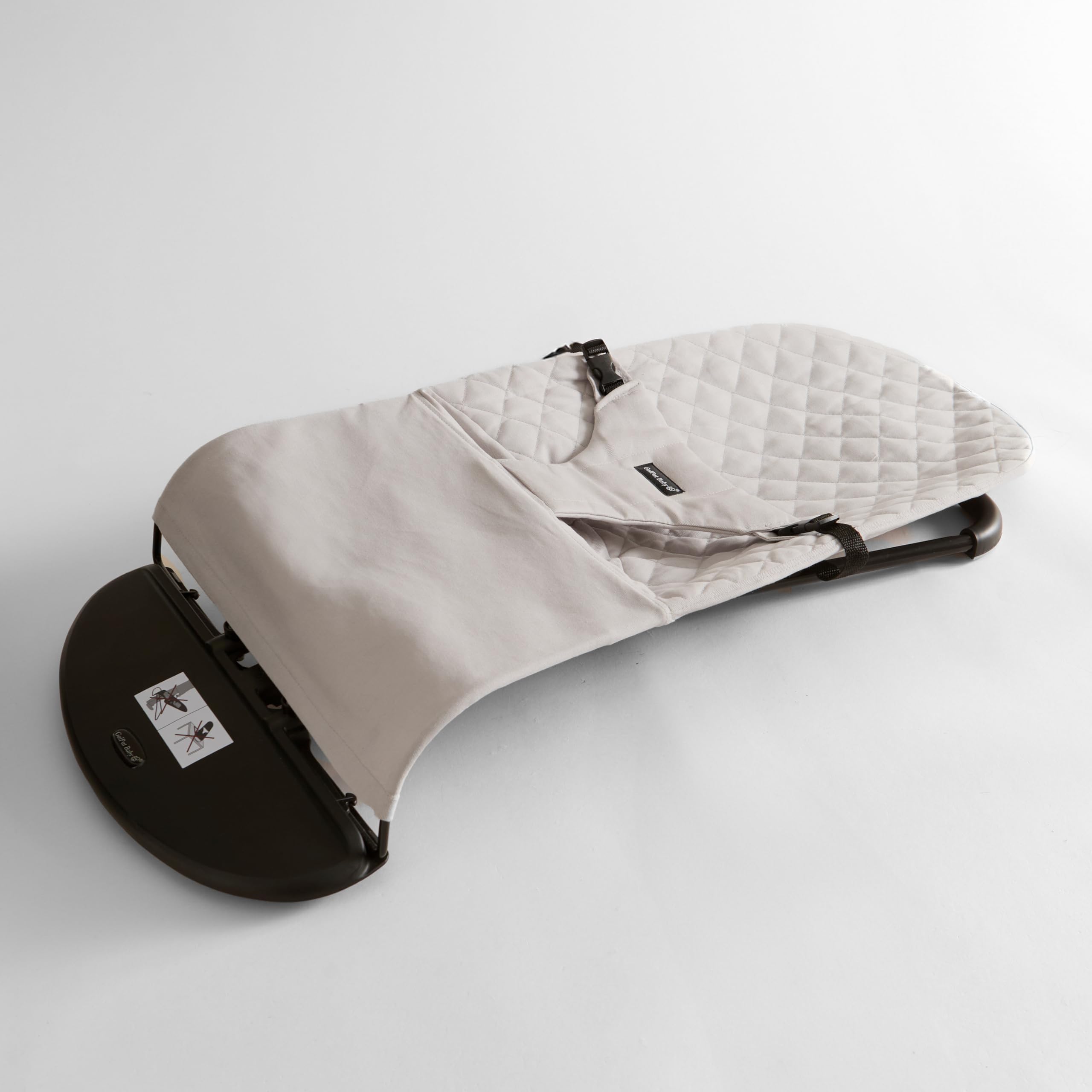 GalPat Baby Hamaca Bebé Plegable + Arco de Juegos - Balanceo Natural - Ergonómica - Tejido Algodón color gris Suave y Antialérgico - 3 Posiciones