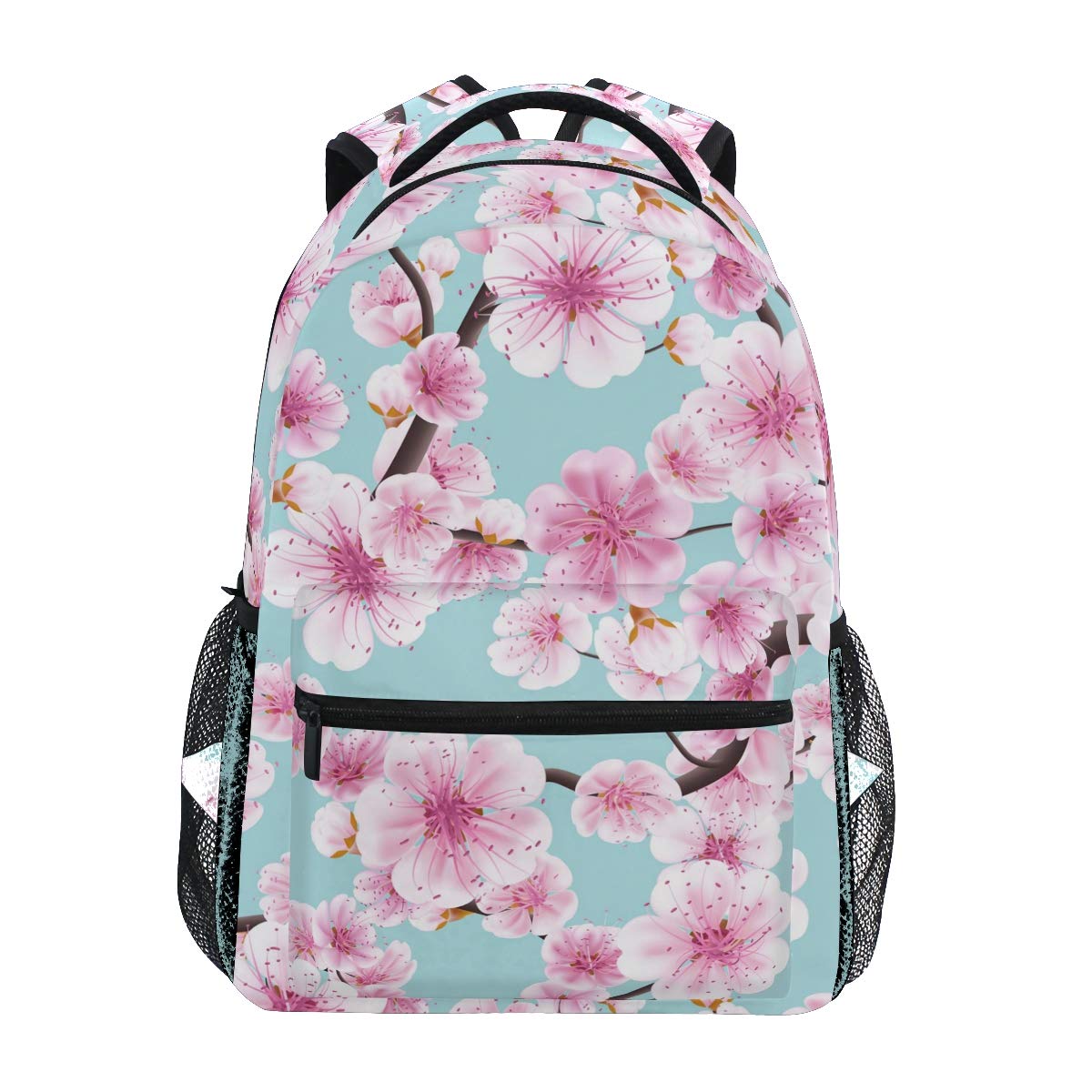 Mnsruu Sac à Dos d'école de Fleurs de Cerisier Rose pour Sac de Voyage pour Enfant de Filles, garçon, Taille unique