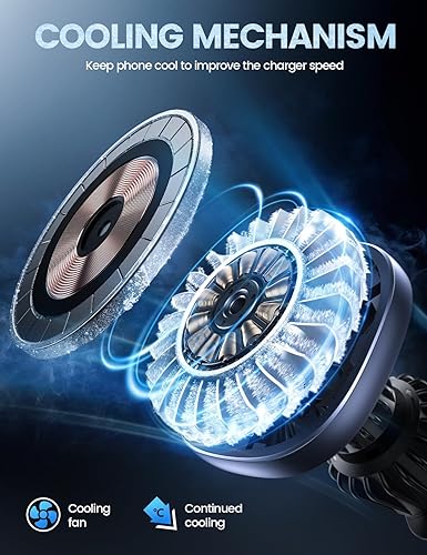 Miniatura 2 de Lamicall Cargador magnético de montaje para automóvil - 2024 de refrigeración carga rápida Cargador inalámbrico de coche de 15 W - Soporte magnético