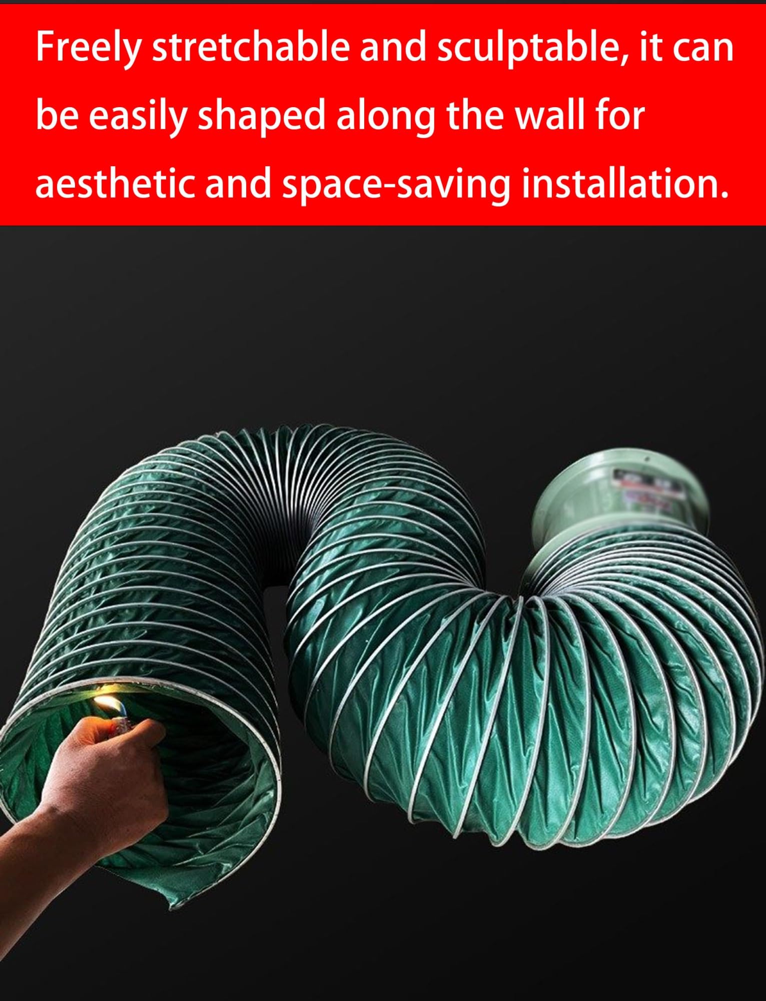 Manguera de conducto de aire flexible aislada de 27 pies, ignífuga, conducto de ventilación resistente para HVAC, secadora, escape