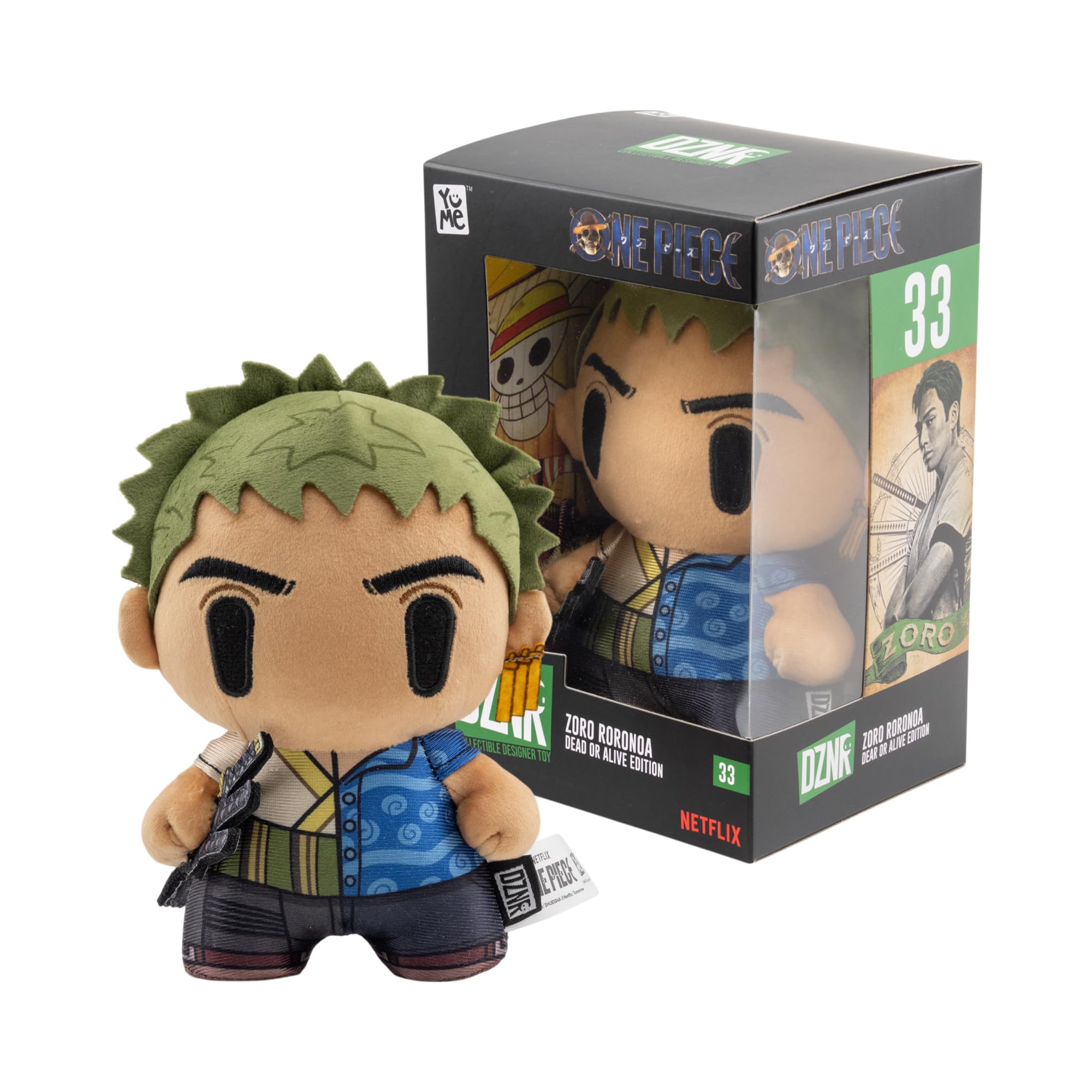 YuMe One Piece Netflix DZNR Dead or Alive Edition Zoro Plush Toy | Soft Display Collectible | Limited Edition Figure | Great Gift for Fans & Collectors | Sleek, Compact Design | Official Merchandise