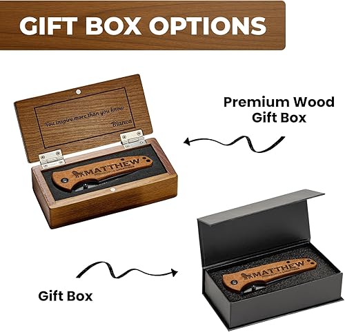 Miniatura 6 de Cuchillo de bolsillo personalizado para hombres, cuchillo de caza para él, regalo de Navidad personalizado para papá, novio, regalo de mejor hombre