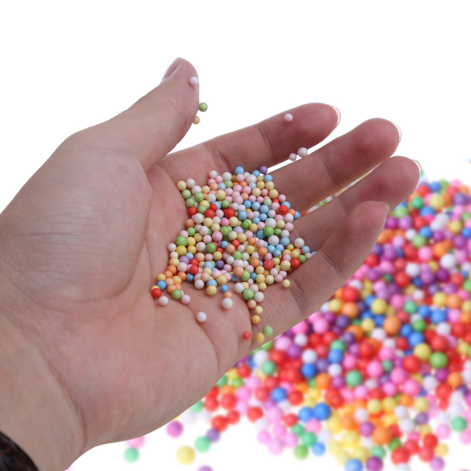 6 Paquets Mini Boules Polystyrène Colorées 4-6 Mm - Perles Mousse Slime Bricolage Emballage Cadeau