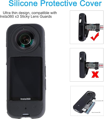 Miniatura 3 de PellKing Kit de accesorios de protección de cámara para Insta360 X3, Insta 360 X3, incluye protector de lentecubierta protectora de