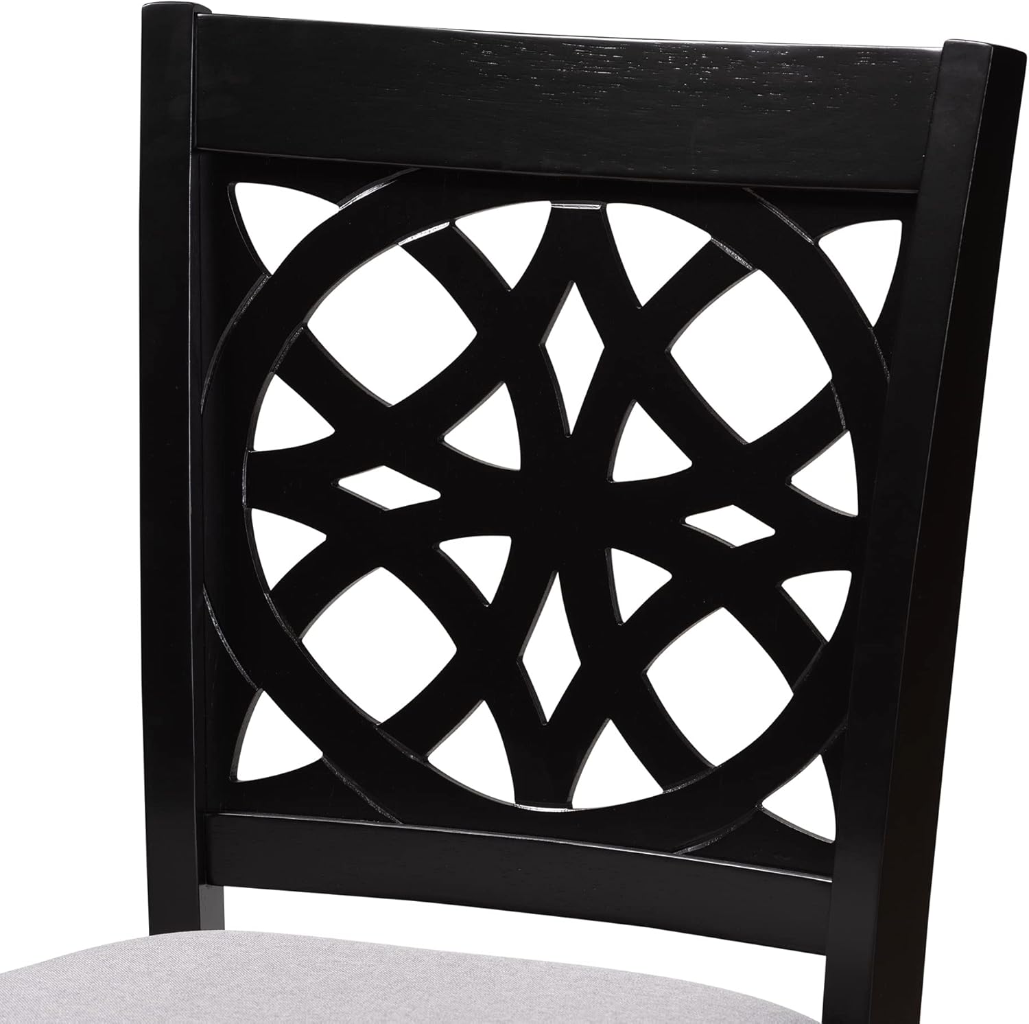 Baxton Studio Abigail Counter Stools, Set of 2, Grey/Dark Brown