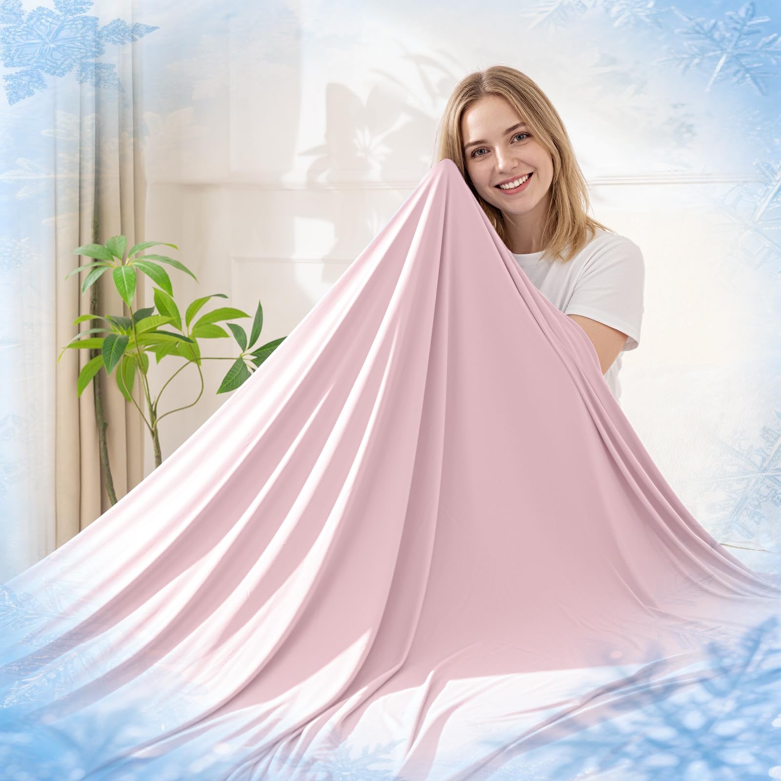 RUMBALUXY Kühlende Decke für Menschen mit Nachtschweiß, Doppelseitige Kühldecke mit Japanischen Q-Max >0,45 Arc-Chill Fasern, Leichte & Atmungsaktive Sommerdecke für Sofa, Reisen & Camping