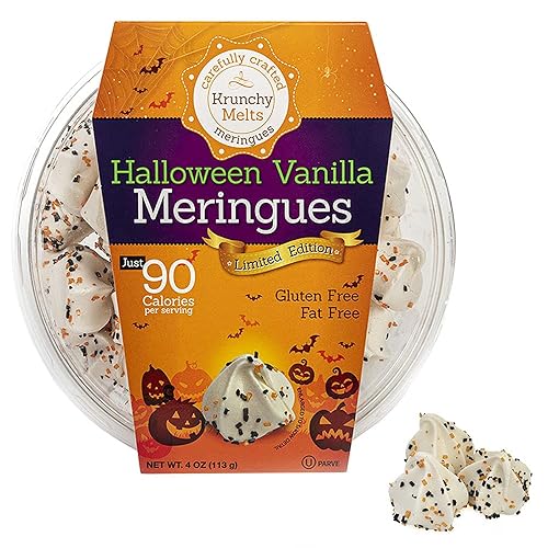 Miniatura 8 de Krunchy Melts - Galletas originales de merengue - Sabor de vainilla de Halloween - Merengues - Sin grasa - Sin gluten - Sin nueces - Keto Friendly -
