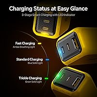 Vista 6 de AOHI Bloque de cargador USB C GaN+ de 65 W para jóvenes, 3 puertos PPS tipo C, compacto y plegable, cargador de pared para MacBook Pro/Air, iPad