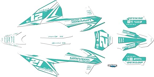 Miniatura 9 de Kit de gráficos para KTM Motocross de 2 tiempos 125 SX, 150 SX y 250 SX años 2019, 2020, 2021 y 2022 Razor Series Blanco 21 Mil - Pegatinas