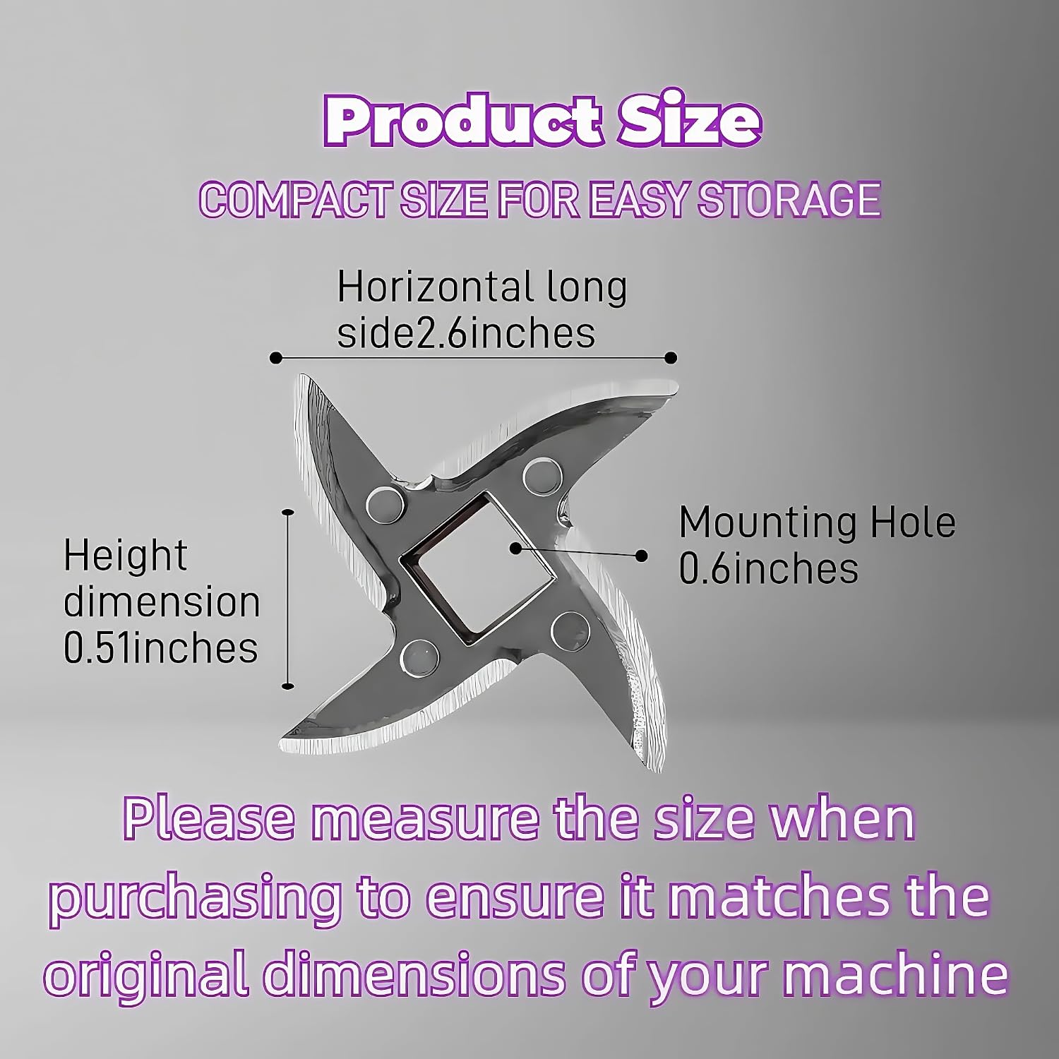 #32 Grinder Blade Stainless Steel Knife Cutter Replacement, Please check the size and shape(2 pc)