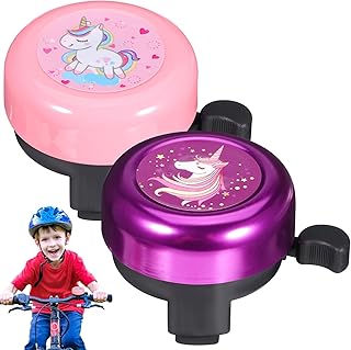 Toddmomy 2pcs Kids Bike Bell Unicorn Design