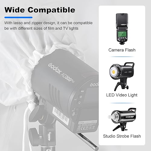 Miniatura 3 de Godox UB-105W 41.3 pulgadas41.3 in Paraguas Parabólico Reflectante Profundo Blanco Interior Estudio Paraguas Suave Paraguas con Difusor Withe