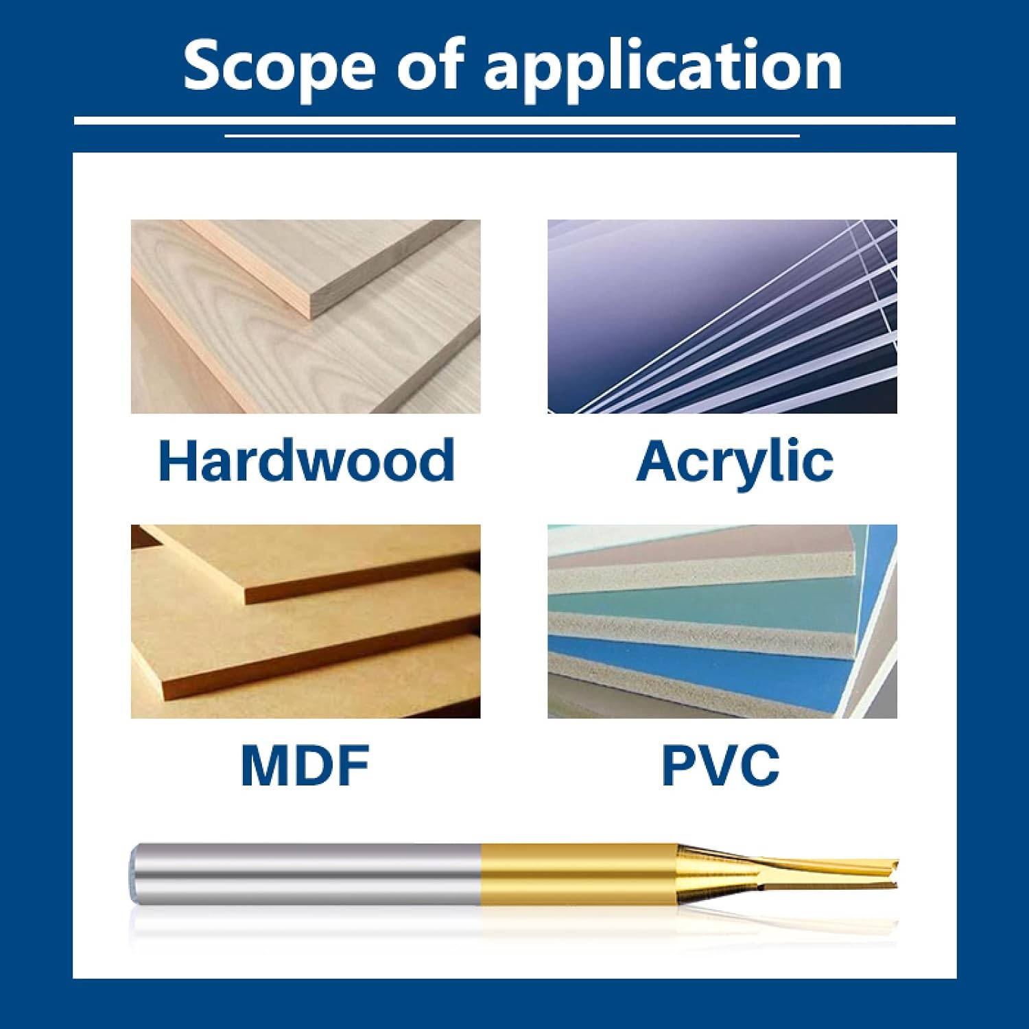 Drill Bit 2 Flute Straight End Mill 3.175 Shank Titanium Coated CNC Cutter Machine Milling Tool Carbide Milling Cutter