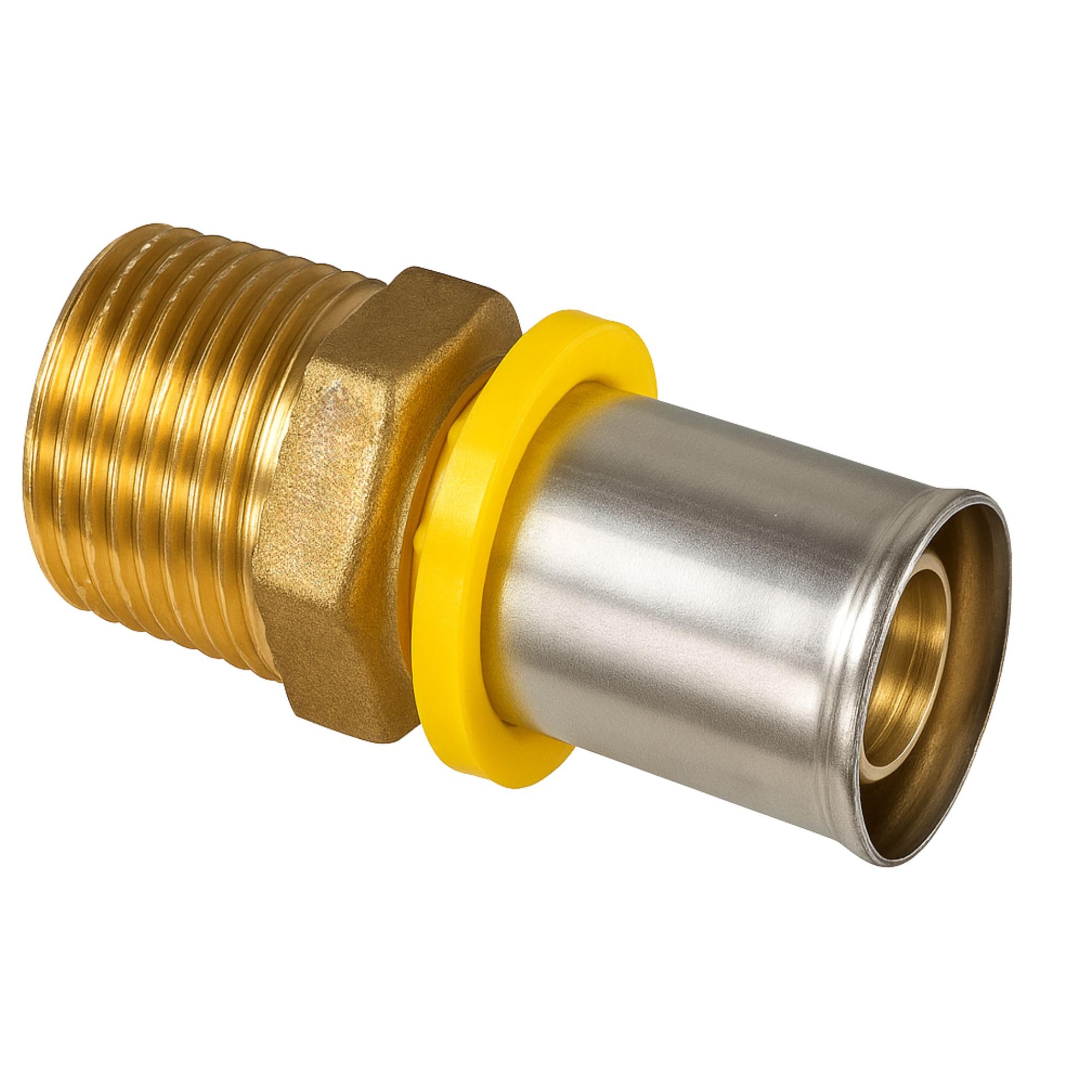 Empalme recto manguito macho 3/4" x 26 mm 10 unidades para tubo multicapa de agua/gas a presión Made in Italy Calidad certificada | Conexión para fontanería, calefacción, calderas e instalaciones de