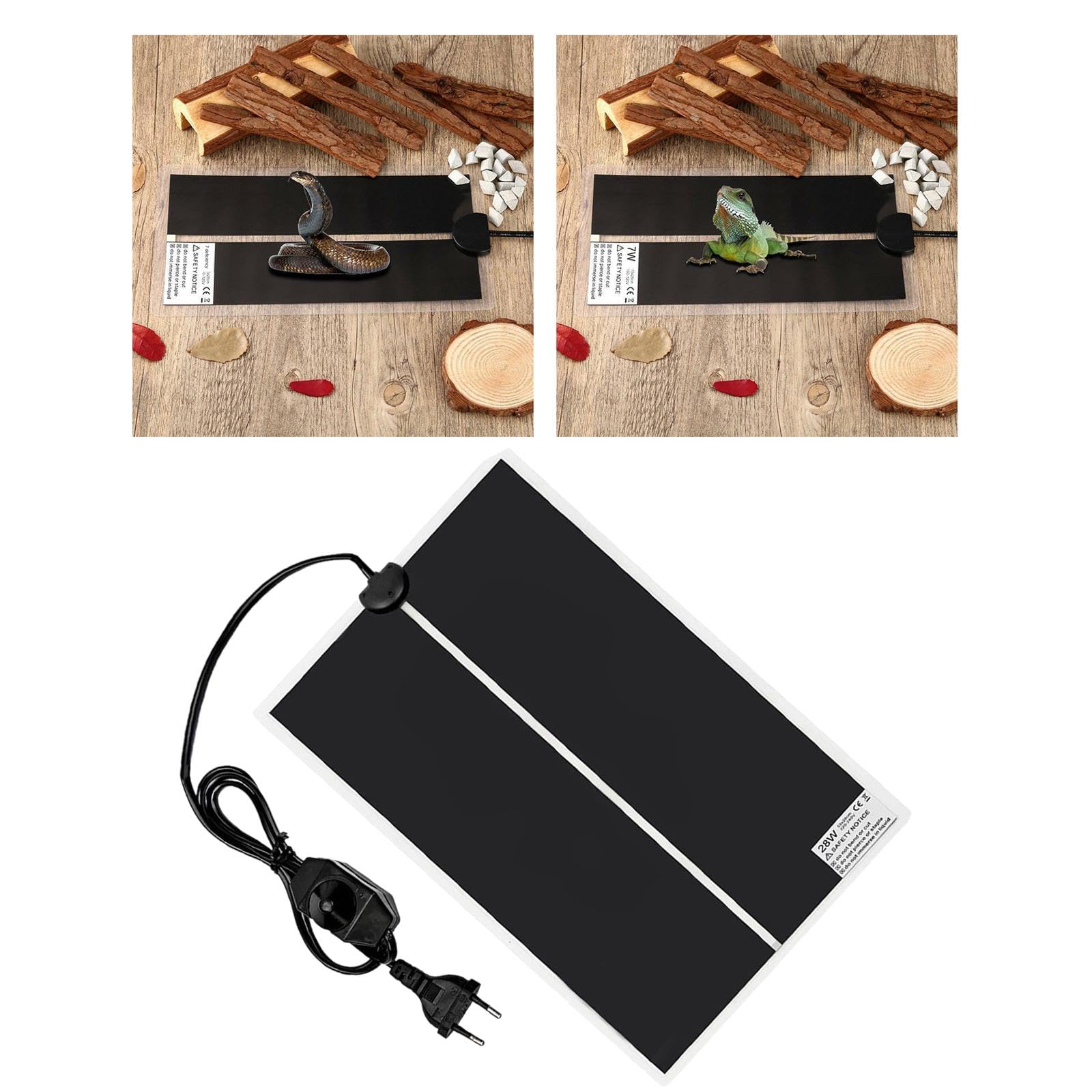Almohadillas Térmicas para Reptiles Y Mascotas, Esterillas Térmicas para Terrarios, para Tortugas, Lagartos, Geckos, Serpientes Y Ranas, 28W