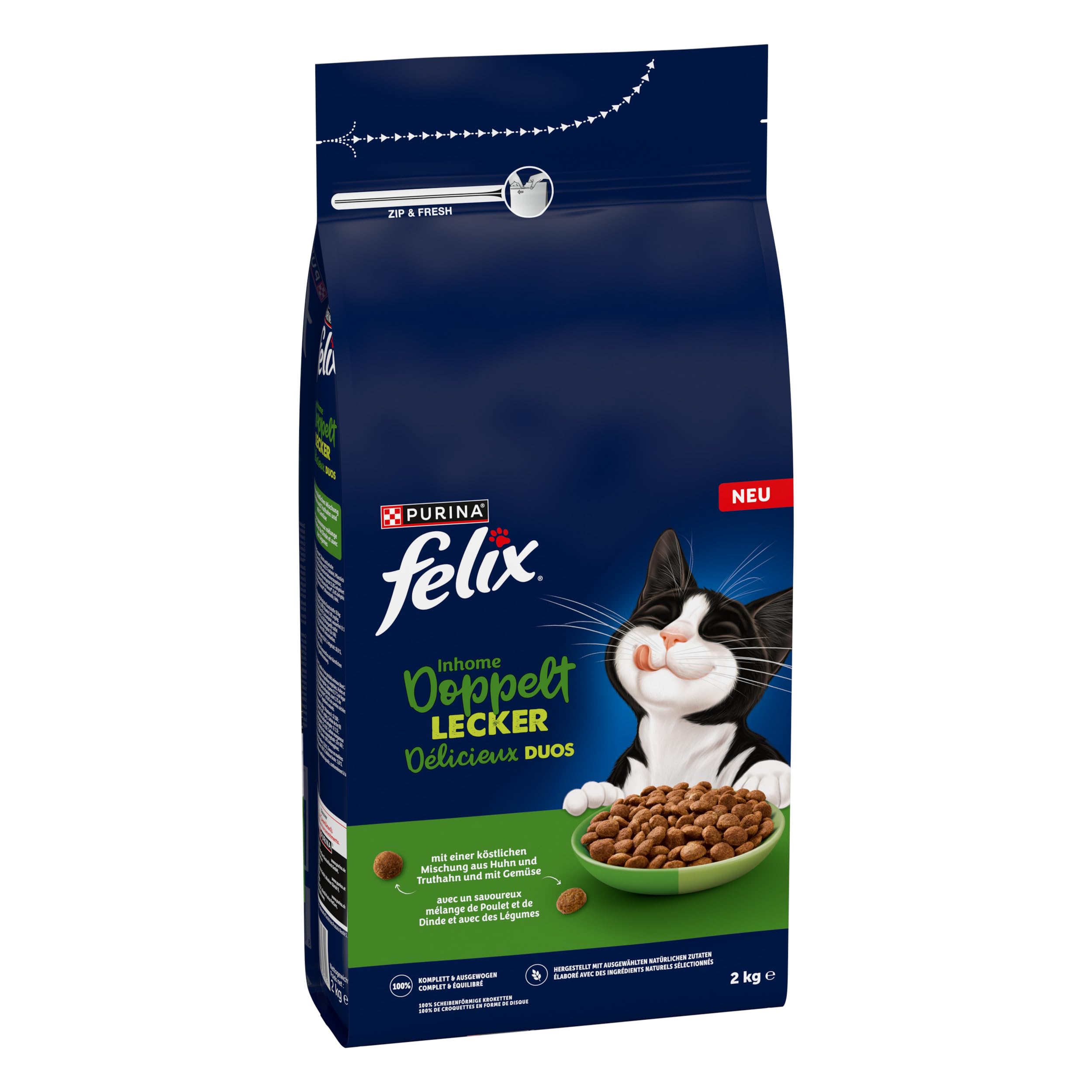 FELIX Doppelt Lecker Inhome, mit Huhn, Truthahn und Gemüse, 6 x 2kg