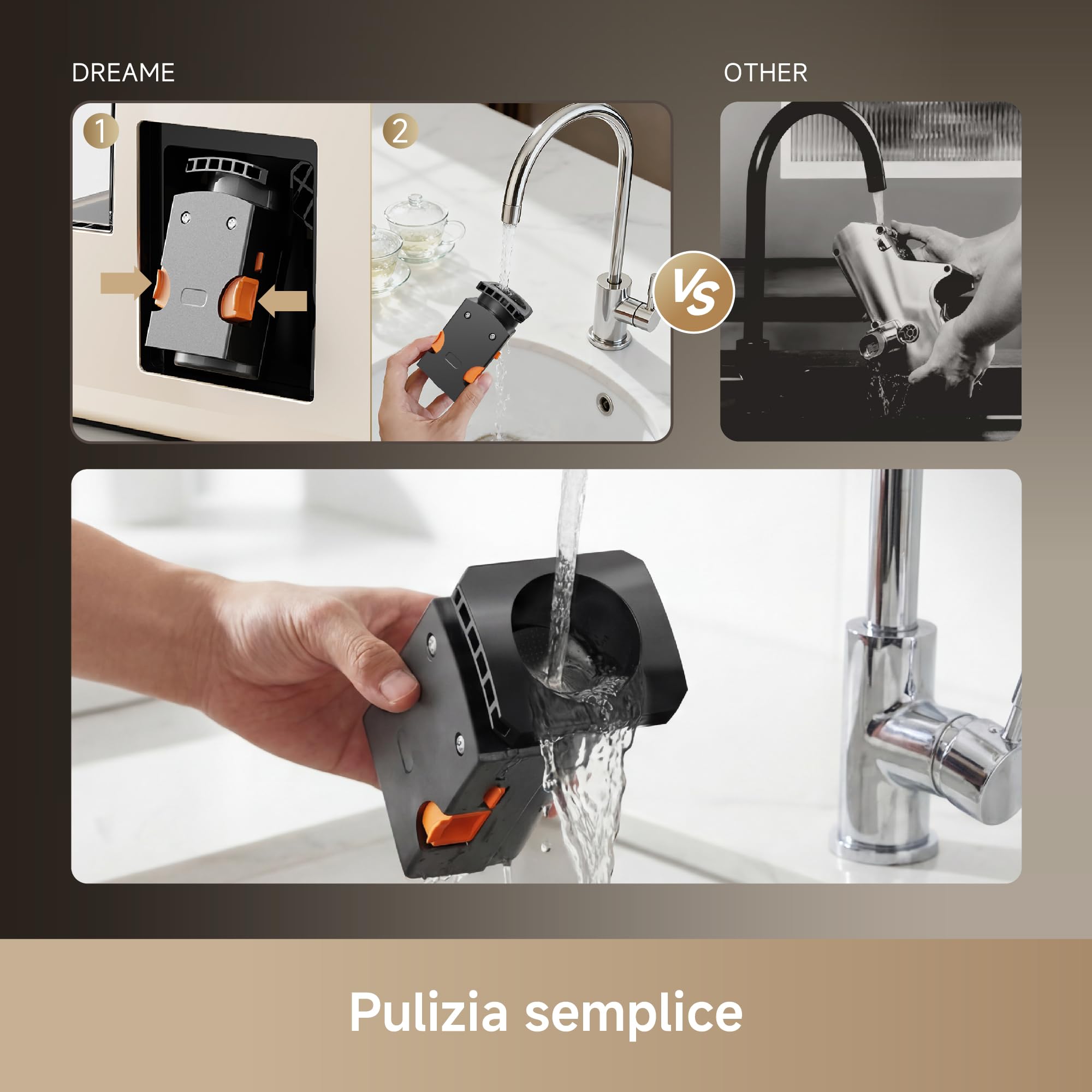 dreame Ecceluxe Slim Macchina da Caffè Espresso Completamente Automatica | Design Sottile 18 cm, Pulizia Facile, 5 Tipi di Caffè, Macinatura a 9 Livelli, Schermo Touch, Schiuma di Latte Vellutata