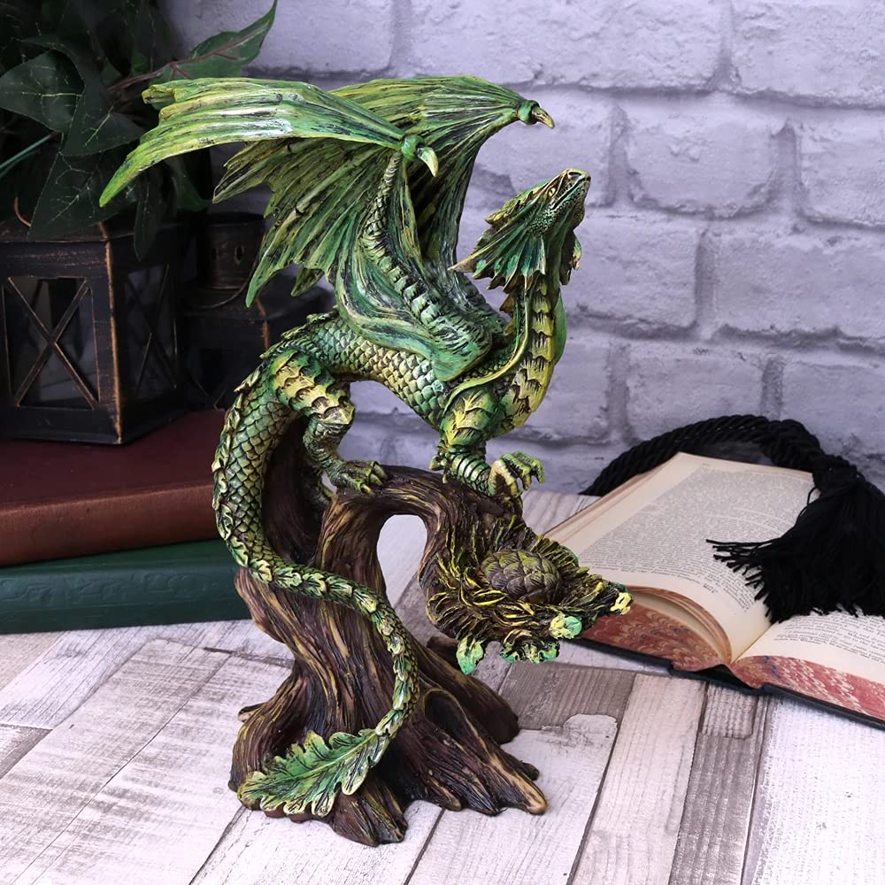 Nemesis Now Figura de dragón del Bosque Adulto Anne Stokes de 25,5 cm, Resina, Verde, Talla única