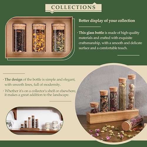 Miniatura 4 de Pequeñas botellas de vidrio, botellas con corchos, botella de vidrio (0.61 onzas, 10 piezas)