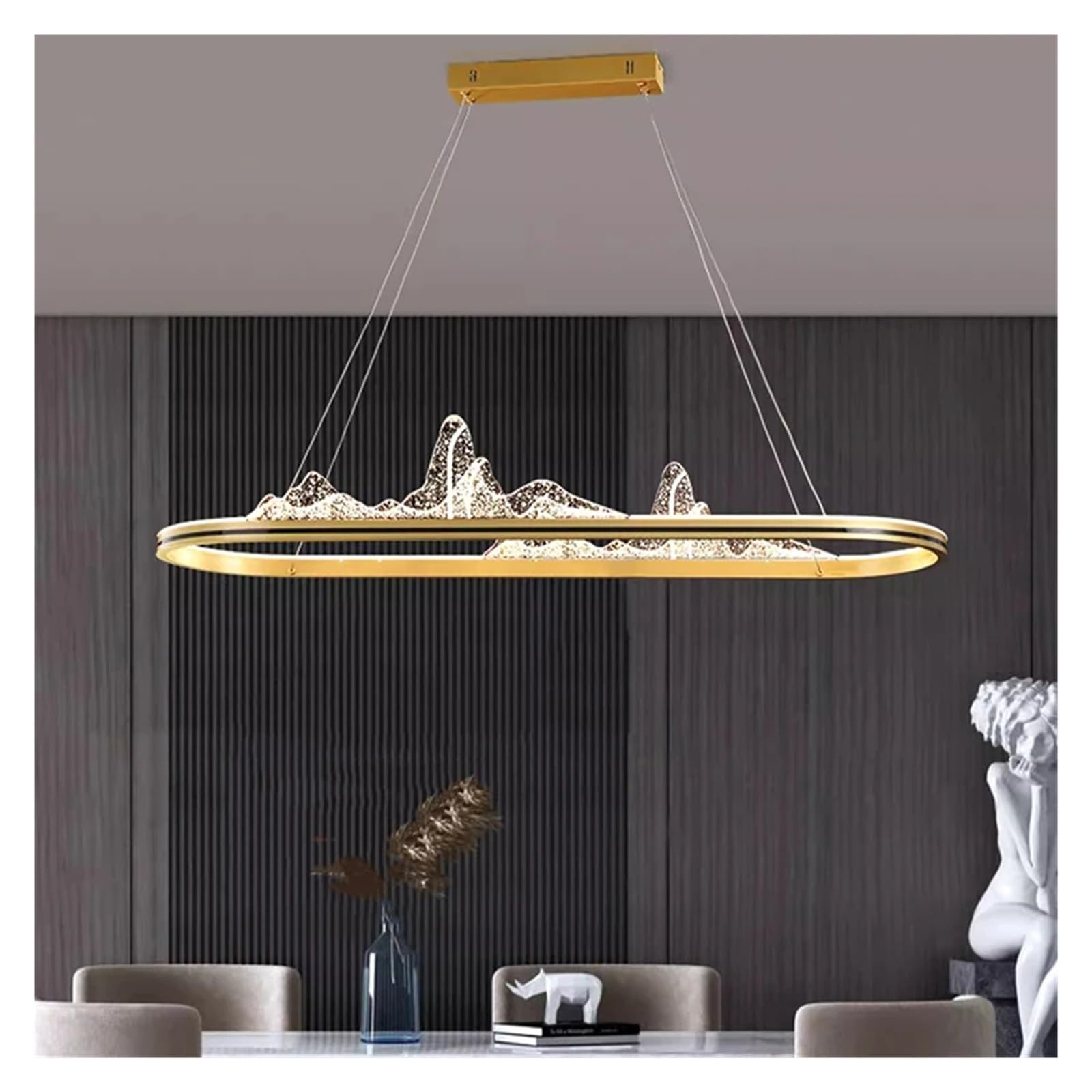 Lustre boule de verre nordique pour salon moderne et chaleureux