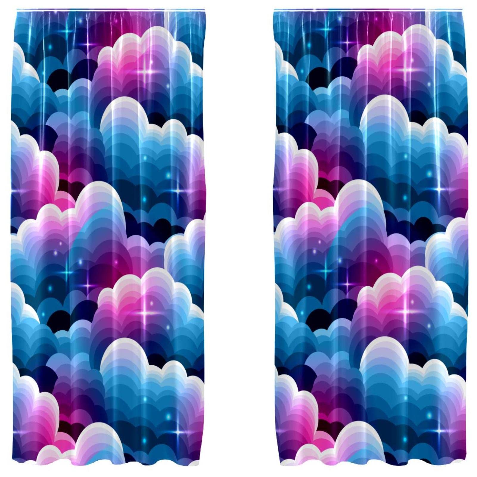 Cortinas opacas infantiles de nubes para un descanso perfecto en dormitorios de microfibra