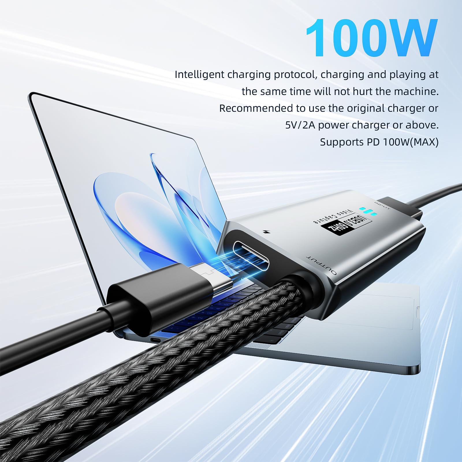 Papeaso Tarjeta de captura de video USB 3.0, tarjeta de captura HDMI a USB-A/C con PD, 1440P 30 fps y captura de video 1080P 60 fps, para transmisión, enseñanza, juegos, videoconferencia o transmisión