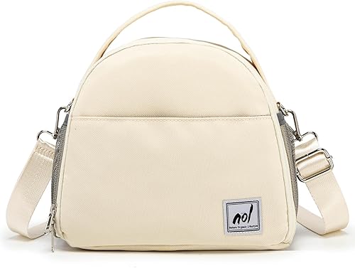 NOL Natural Organic Lifestyle Lunch Bag Insulated Cooler Bag for Women Nylon Waterproof Lightweight Lunch Box Organiser (Black)