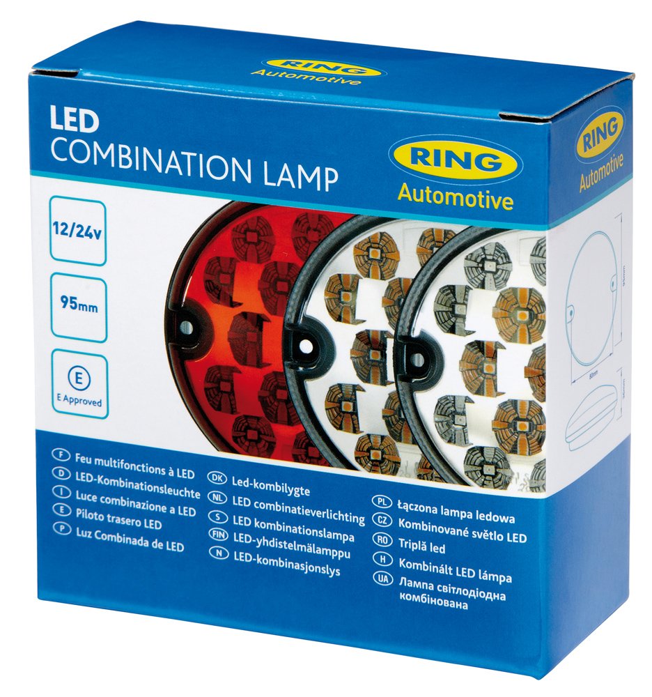 Ring RCV4507 Fanale LED 10-30V 95 mm Posteriore Lente, Trasparente
