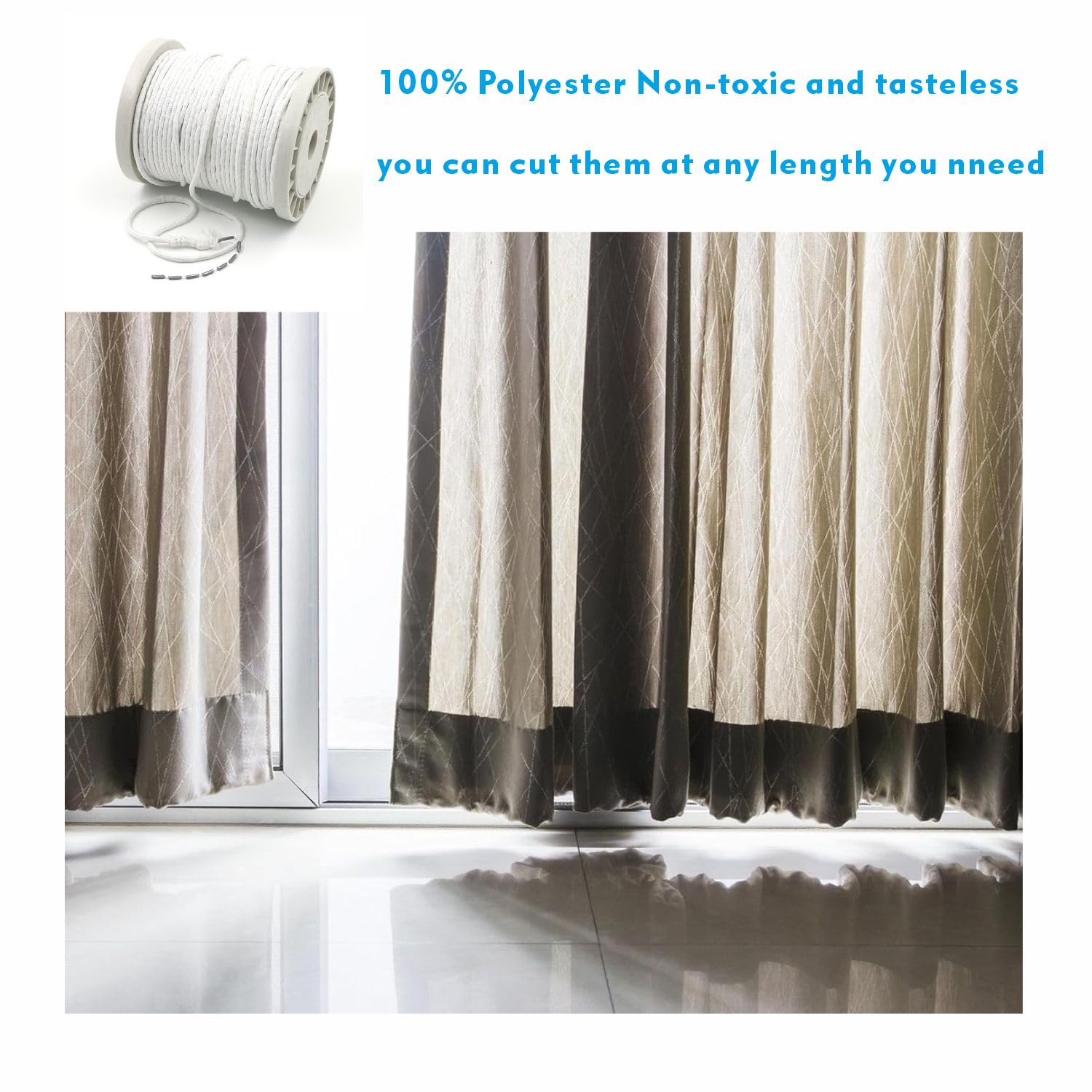 Filo Di Piombo Per Tende 5 Metri - Pesi Antivento Per Tende, Tendaggi E Zanzariere