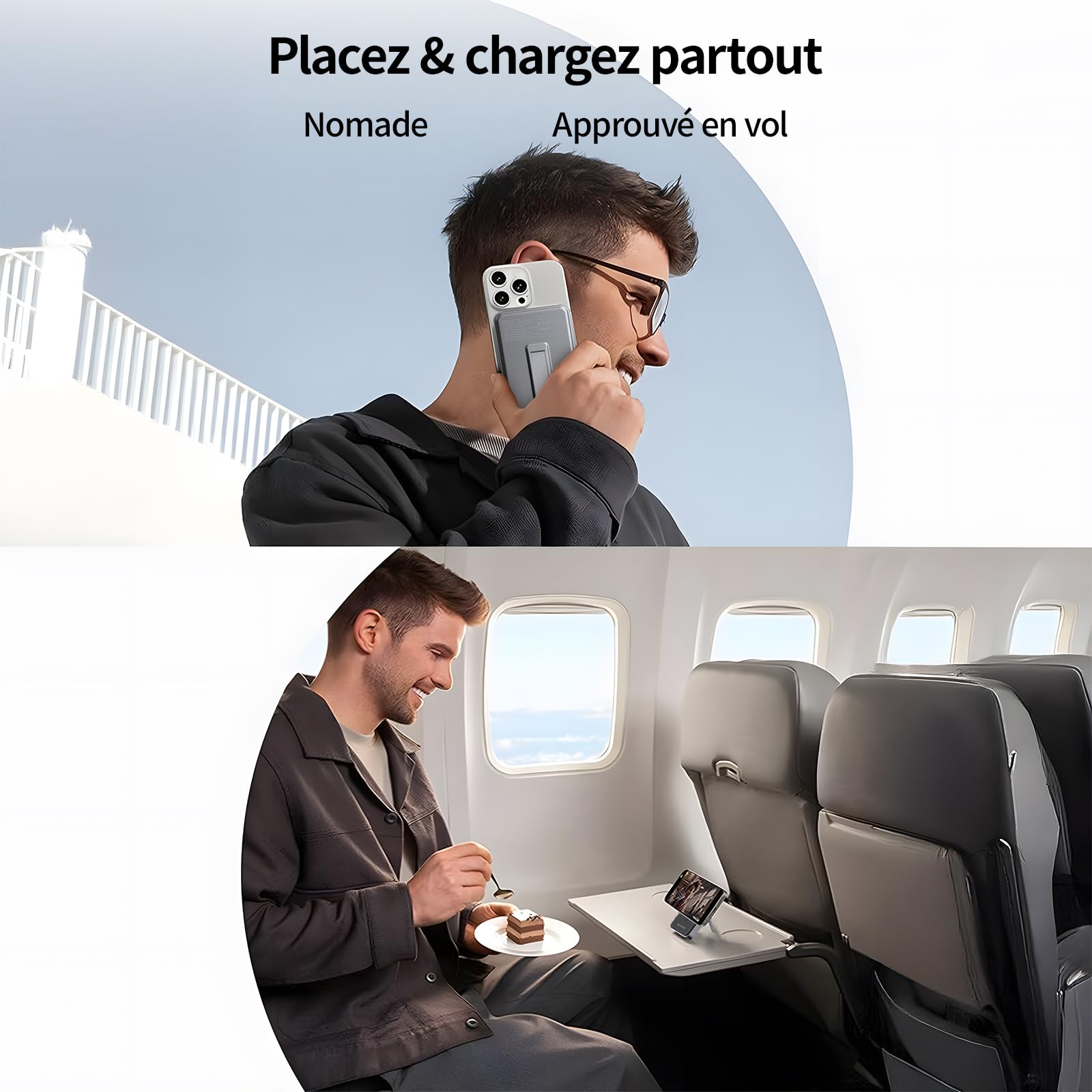 PowerBank MagSafe 10000mAh - Charge Rapide 22,5W Sans Fil & Filaire | Support Réglable Pour IPhone 12 à 16