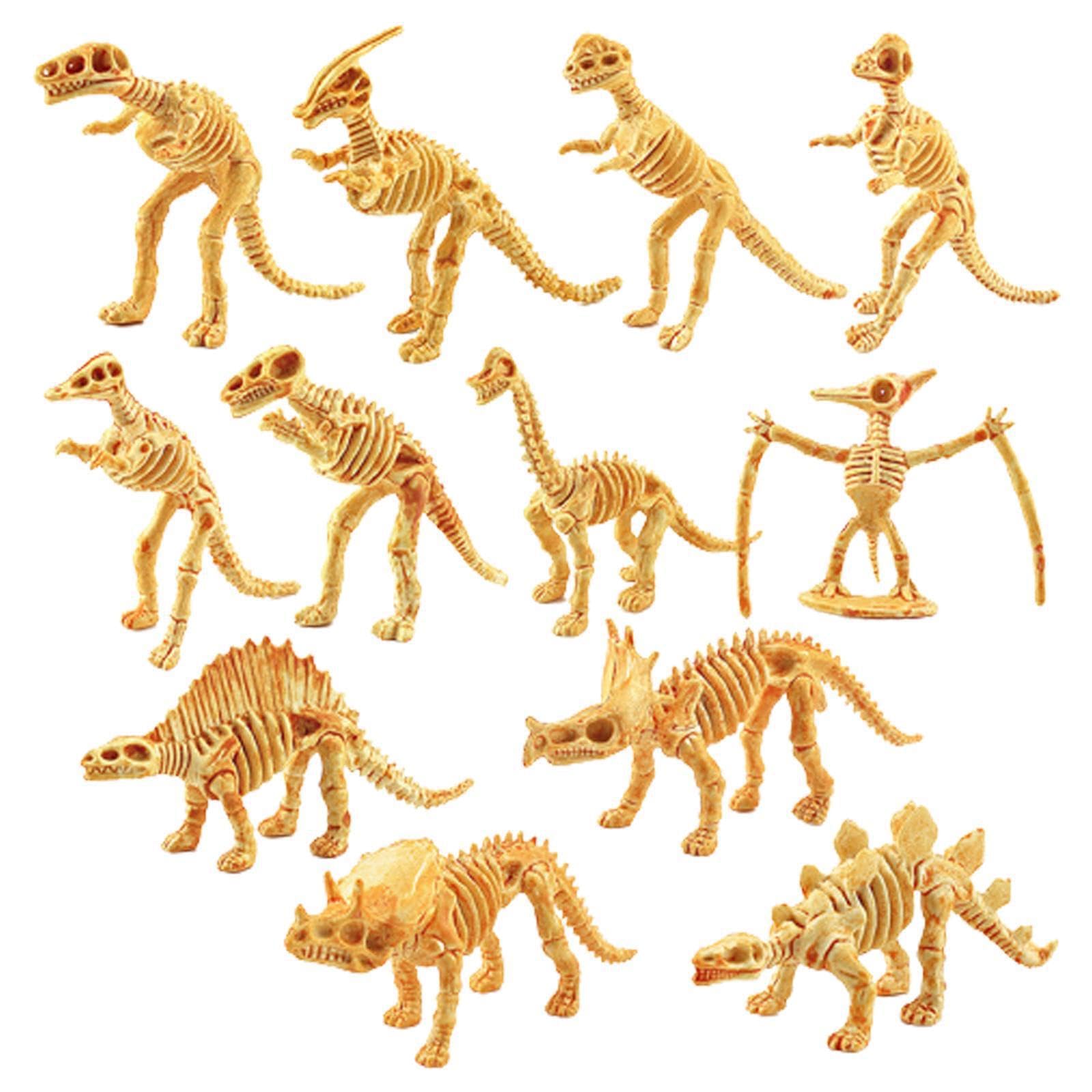 Auyxssz Dinosaur Skeleton Models 12Pcs Mini Prehistoric Exploration Tools For Kids To Inspire Knowledge And Imagination Triceratops Tyrannosaurus Figurines
