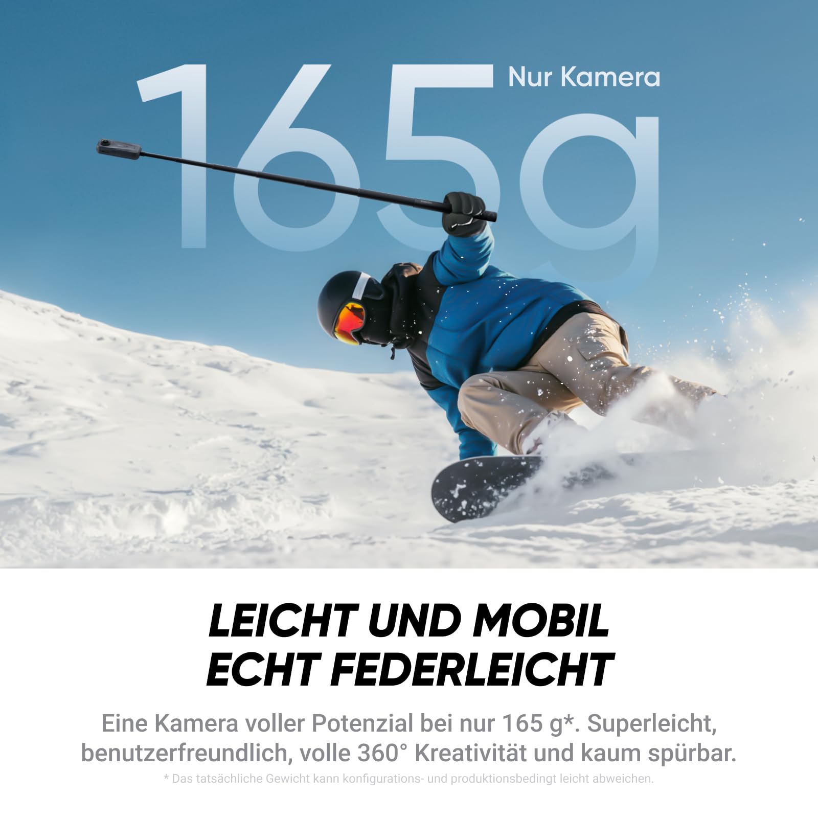 Insta360 X4 Air Starter-Bundle 8K 360°-Kamera 165 g Selfie-Stick Wechsel-Linsen FlowState-Stabilisierung