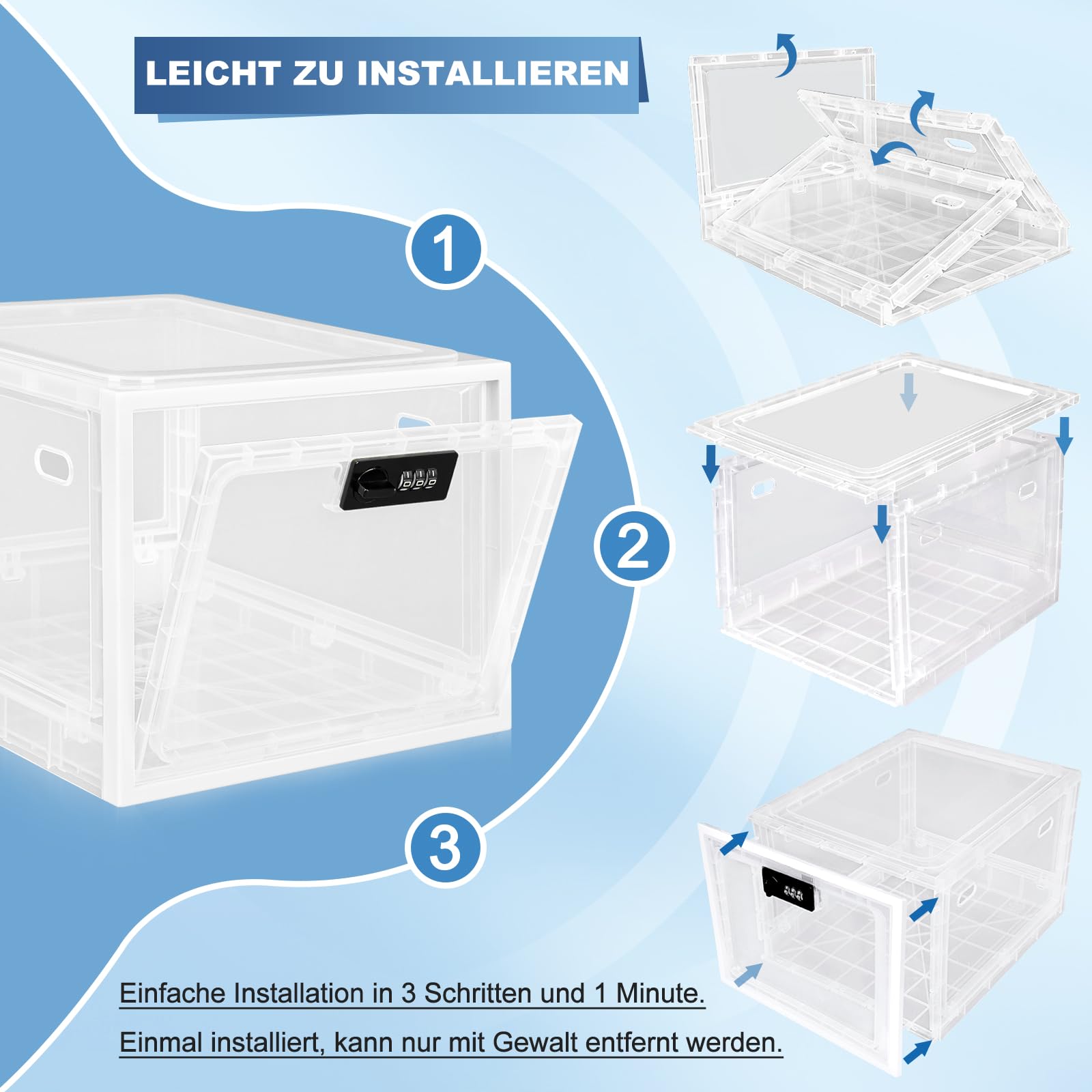 Gemaxvoled Abschließbare Box– Transparente Medikamentenbox zur Kindersicherung, Handy-Sperre & Snack-Kontrolle – BPA-freies Material, 12,6 Liter Fassungsvermögen, stapelbar & belüftet