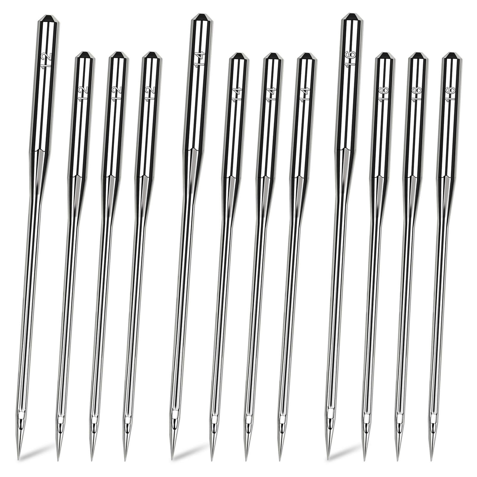 50PCS Universal Sewing Machine Needles - Sizes 80/12 90/14 100/16 Sewing Machine Needle for Fabric Canvas Leather Embroidery Jeans
