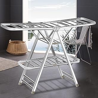 Heated Clothes Airer, Energy Efficient Dry Soon Heated Airer, Portable Heated Airer, Electric Clothes Horse for Bathroom Laundry Room [Energy Class A]