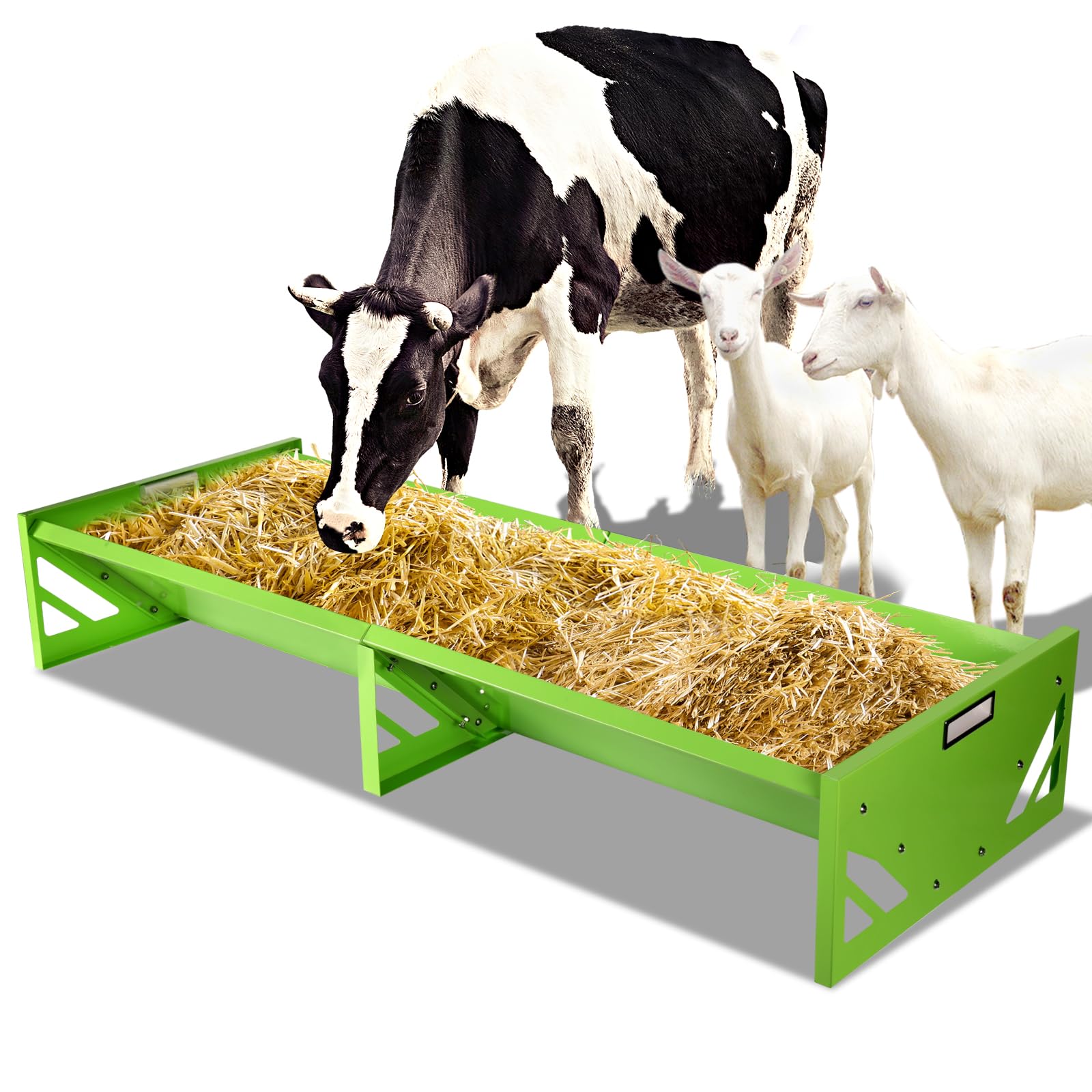 Comedero para Cabras 138 Cm Comedero para Ganado Comedero de Gran Capacidad Comedero MetáLico Comedero Resistente para Caballos Comedero para Ganado Vacuno, Vacas, Caballos, Ovejas, Cabras y Terneros
