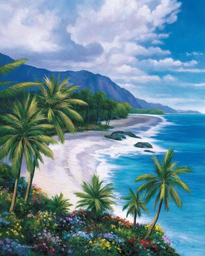 木版画『Tropical paradise 』 Amazon.com: Tropical Paradise 1 Poster Print - John Zaccheo
