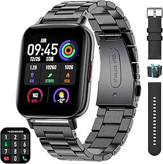 LIGE Smart Watch for Women Men Make/Answer Call,1.7'' HD Touch Screen Fitness Tracker IP67 Outdoor Tactics Waterproof Smartwatch with Heart Rate Sleep Monitor Smart Watch for iOS Android Phones