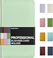 Vista 18 de Sooez Organizador profesional de cuero para libros de tarjetas de visita, folleto de tarjetas de crédito de capacidad para 240 unidades, soporte