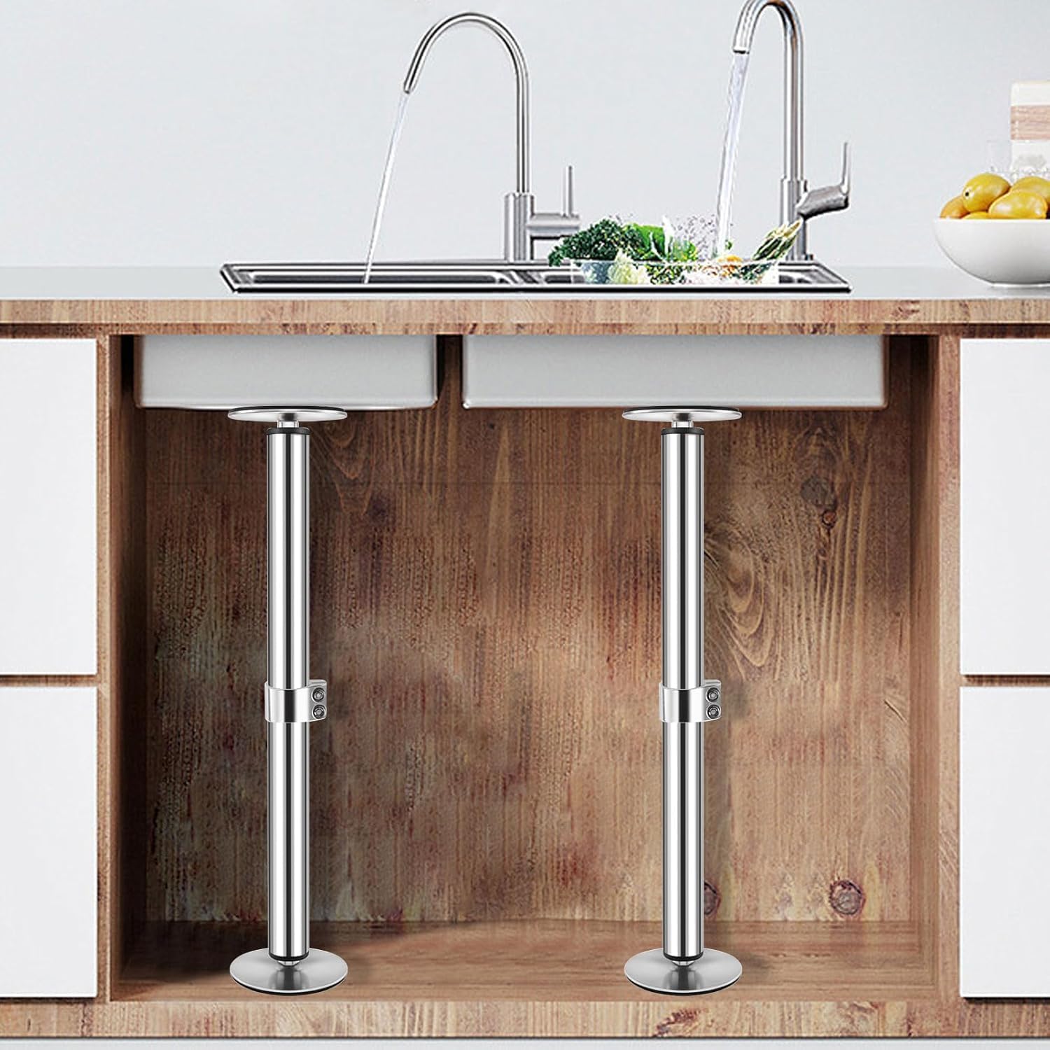Undermount Sink Brackets for Kitchen,Stainless Steel Undermount Sink Support,Adjustable Support Legs for Bathroom,Kitchen Sink (Note : Bottom Installation)