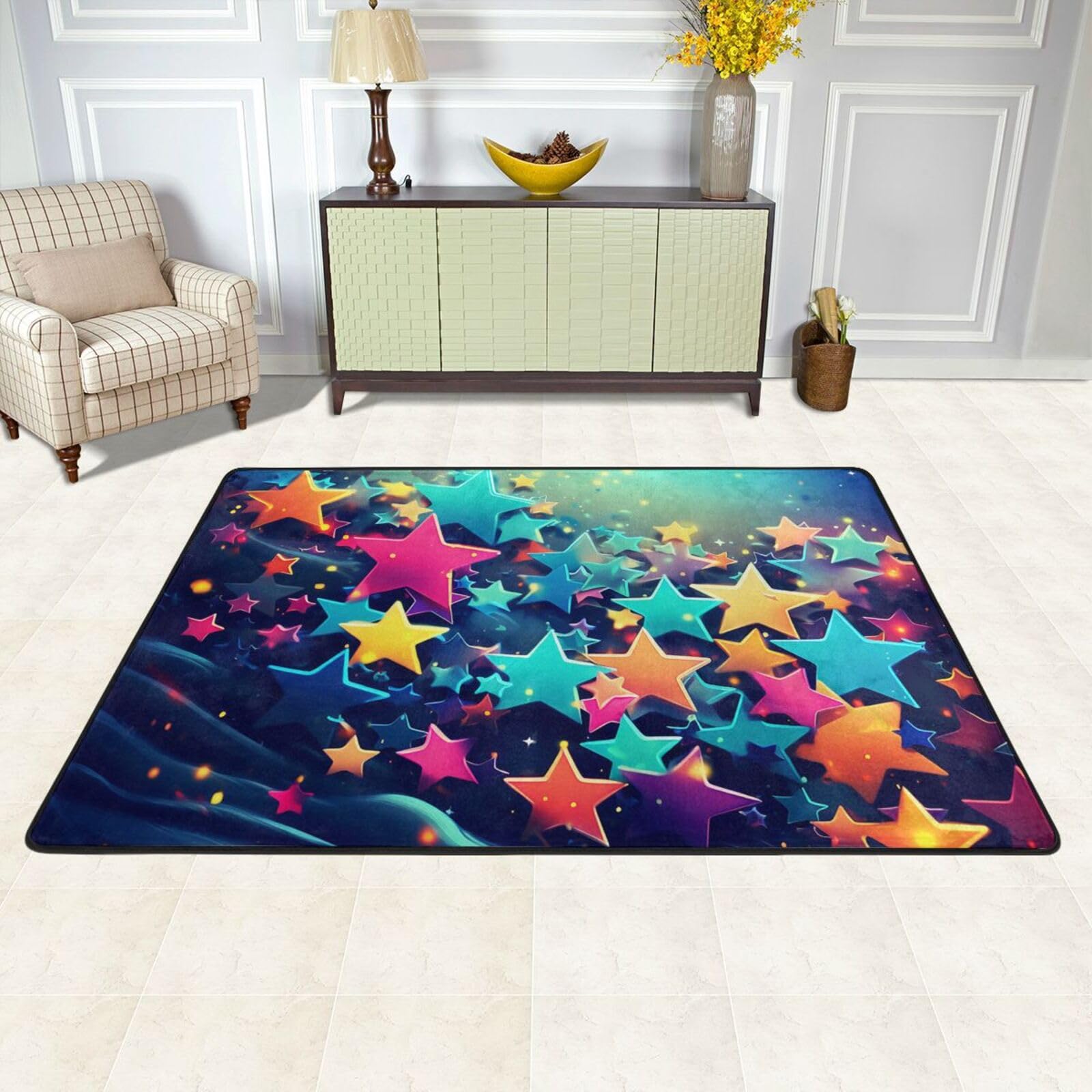 Tapis de sol absorbant et antidérapant étoiles 183x122 cm