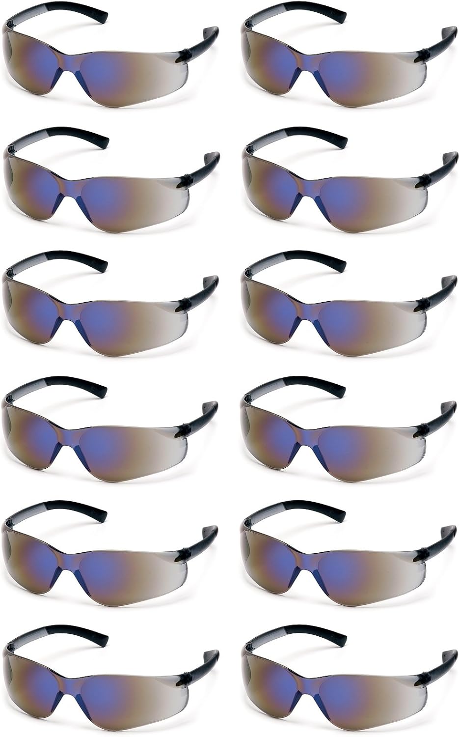 Pyramex Ztek Safety Glasses Blue Mirror Lens S2575S (12 Pair Pack)