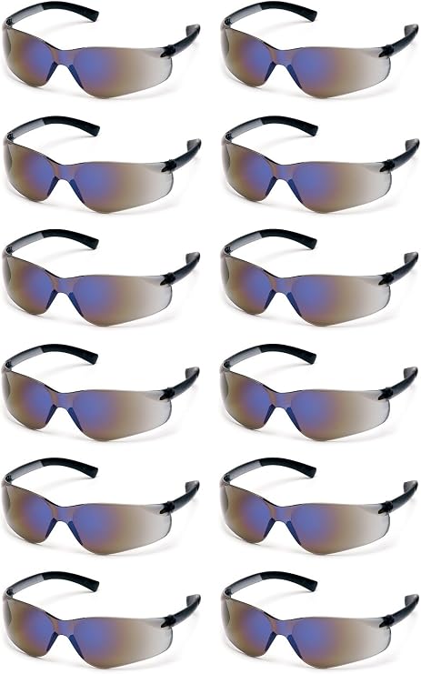 Pyramex Ztek Safety Glasses Blue Mirror Lens S2575S (12 Pair Pack)